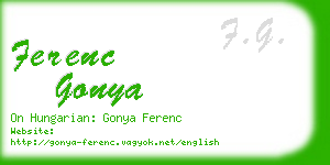 ferenc gonya business card
